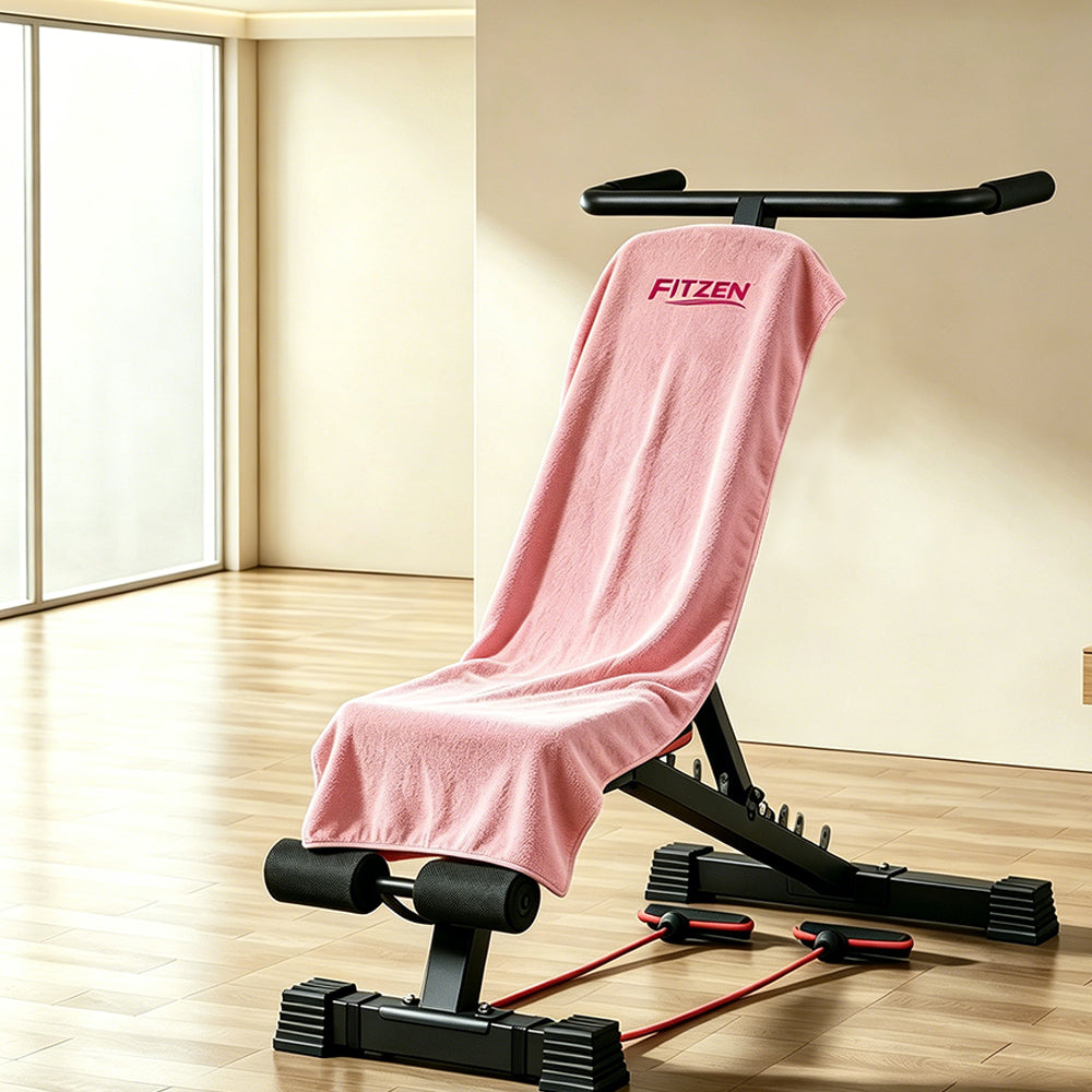 FITZEN Gym & Yoga Towel — Magnetic Hold, Zip Pocket & Faster Drying