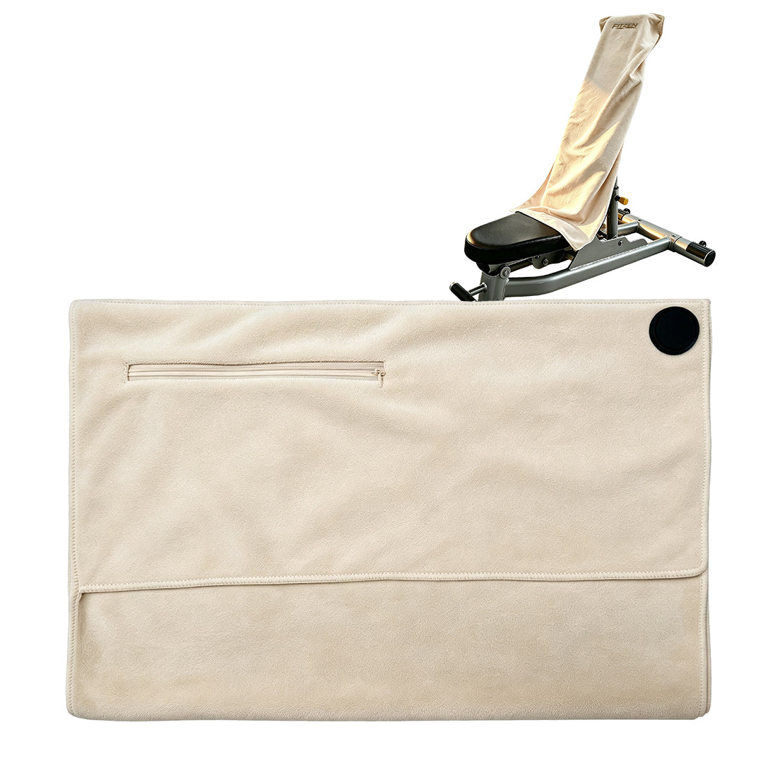 FITZEN Gym & Yoga Towel — Magnetic Hold, Zip Pocket & Faster Drying